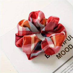 Plaid Fabric Large Scrunchie High Elasticity Vintage Hair Tie Hair Accessories