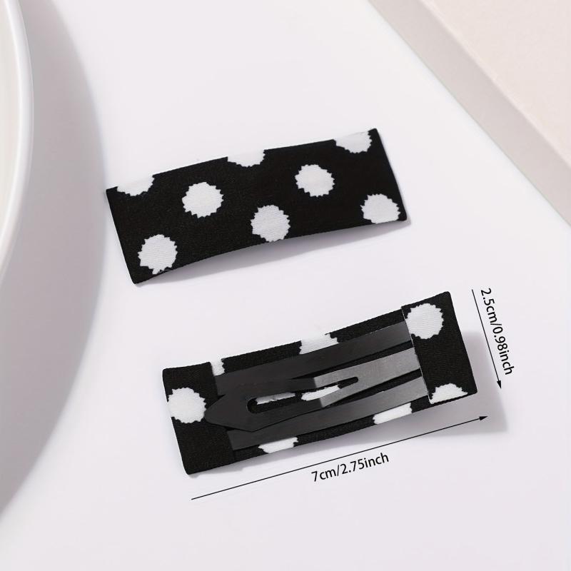 2pcs Polka Dot Snap Clip Hair Clip for Women Girls