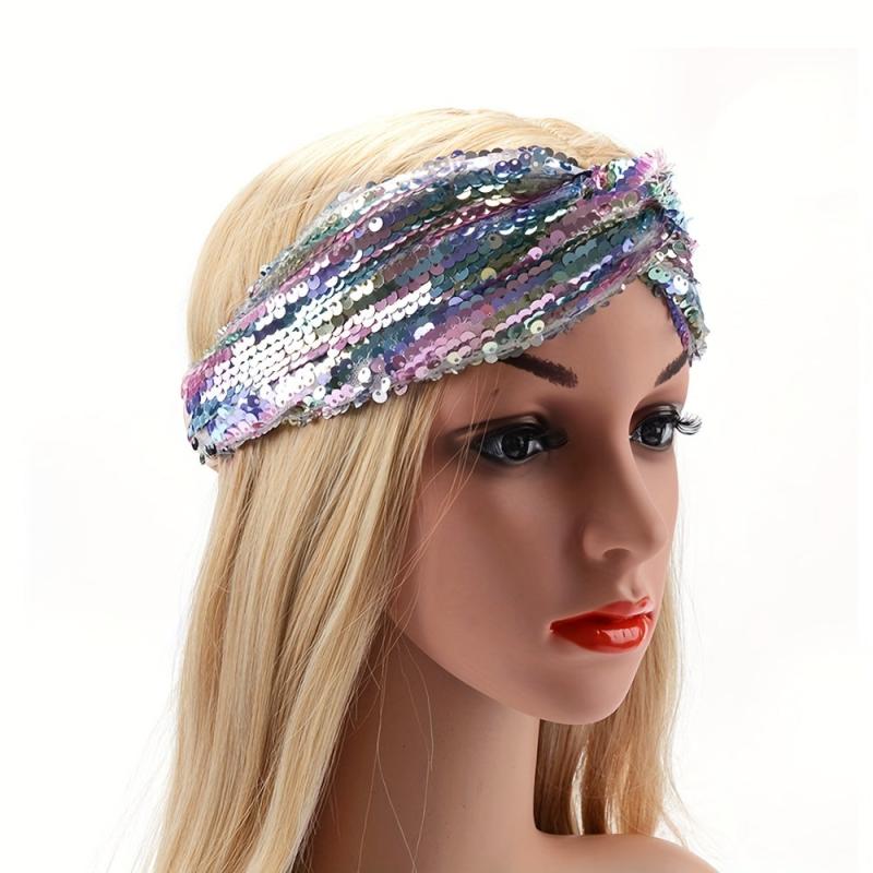 Colorful Criss Cross Headband Glitter Pride Month Headband Y2K