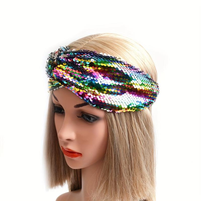 Colorful Criss Cross Headband Glitter Pride Month Headband Y2K