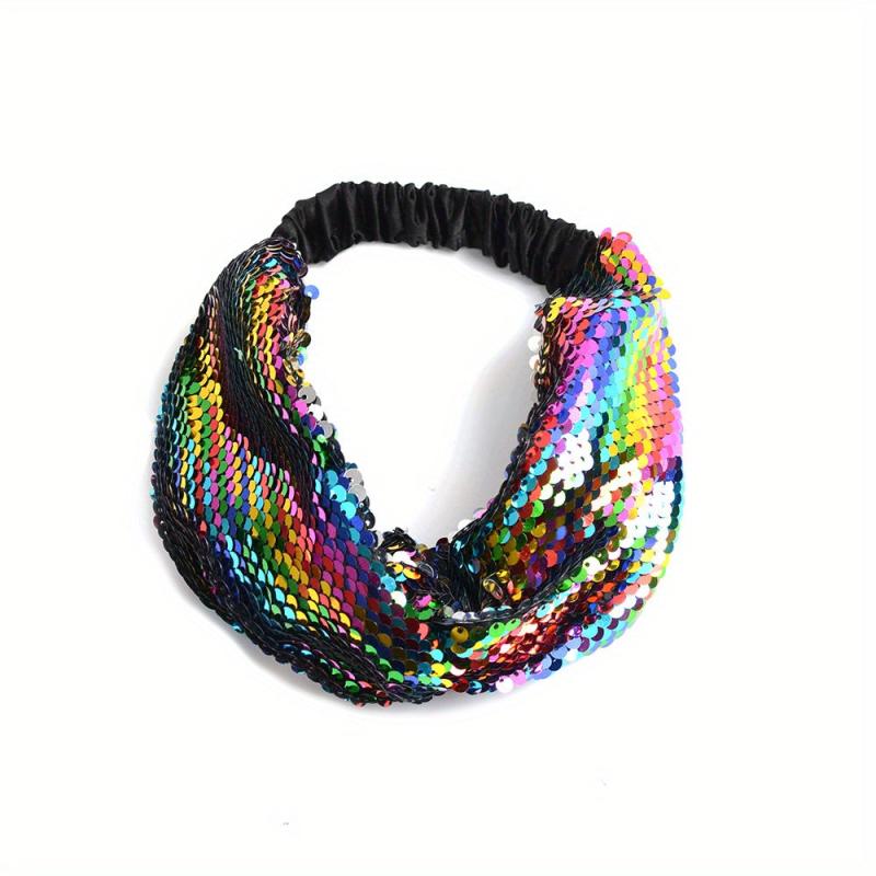 Colorful Criss Cross Headband Glitter Pride Month Headband Y2K