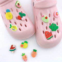 12pcs Cartoon Ice Cream Shoe Charm Cake Watermelon Clogs DIY Decoration