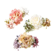 Flower Fabric Hair Claw Clip Strong Hold Grip