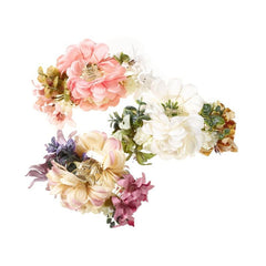 Flower Fabric Hair Claw Clip Strong Hold Grip