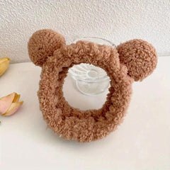 Bear Ear Headband Plush Elastic Hairband for Spa Use