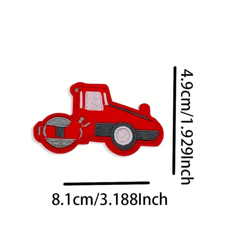 9pcs Construction Vehicle Patch Stickers Excavator Mixer Crane Bulldo