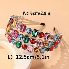 Colored Rhinestone Headband Birthday Party Headdress Hair Accessory