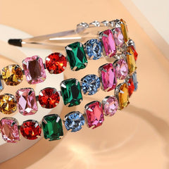 Colored Rhinestone Headband Birthday Party Headdress Hair Accessory