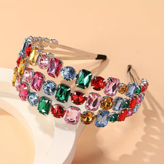Colored Rhinestone Headband Birthday Party Headdress Hair Accessory