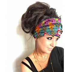 Vintage Flower Headband Yoga Bandana Hair Accessories