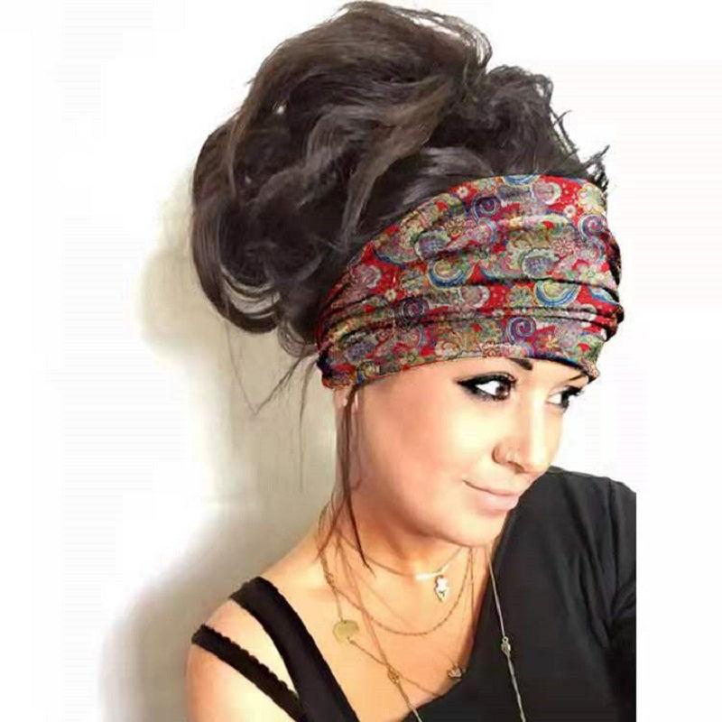 Vintage Flower Headband Yoga Bandana Hair Accessories