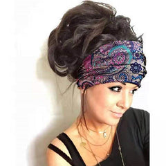 Vintage Flower Headband Yoga Bandana Hair Accessories