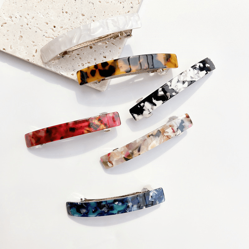 Leopard Pattern Hair Clip Acrylic Barrette Style Hair Clip