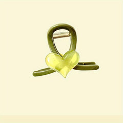 4pcs Jelly Heart Hair Claw Ponytail Holder Hair Clip
