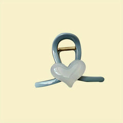 4pcs Jelly Heart Hair Claw Ponytail Holder Hair Clip