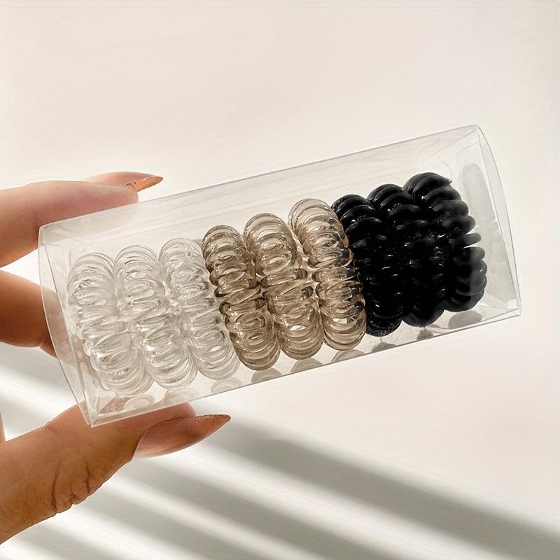 9pcs Elastic Spiral Hair Tie Hair Accessories Ponytail Seamless Hair Rope