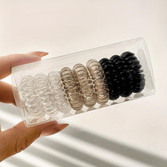 9pcs Elastic Spiral Hair Tie Hair Accessories Ponytail Seamless Hair Rope