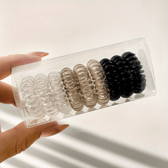 9pcs Elastic Spiral Hair Tie Hair Accessories Ponytail Seamless Hair Rope