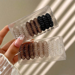 9pcs Elastic Spiral Hair Tie Hair Accessories Ponytail Seamless Hair Rope