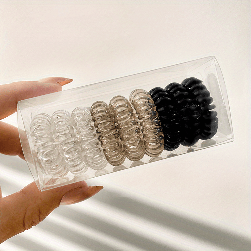 9pcs Elastic Spiral Hair Tie Hair Accessories Ponytail Seamless Hair Rope