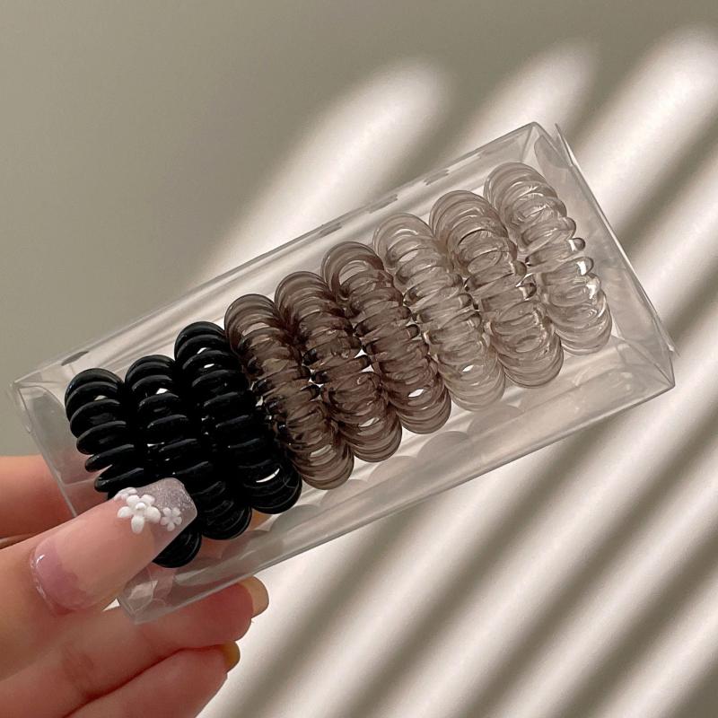 9pcs Elastic Spiral Hair Tie Hair Accessories Ponytail Seamless Hair Rope