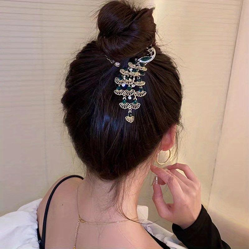 Peacock Rhinestone Hair Clip Ponytail Buckle Hair Claw Hair Accessories