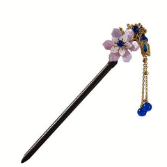 Wooden Flower Hairpin With Pendant for Women