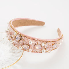 Colorful Rhinestone Wide Headband Girls Fabric Candy Headband