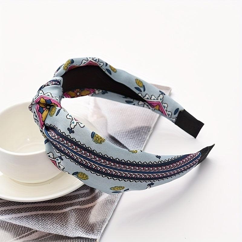 6pcs Knotted Cross Retro Flower Pattern Headband Wide Brim Hair Band