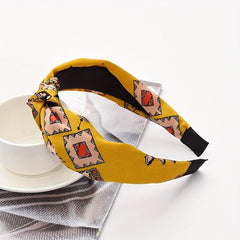 6pcs Knotted Cross Retro Flower Pattern Headband Wide Brim Hair Band