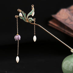 Vintage Chinese Style Hanfu Hairpin Leaf Tassel Hair Pin