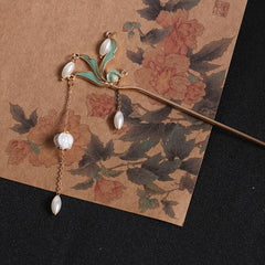 Vintage Chinese Style Hanfu Hairpin Leaf Tassel Hair Pin