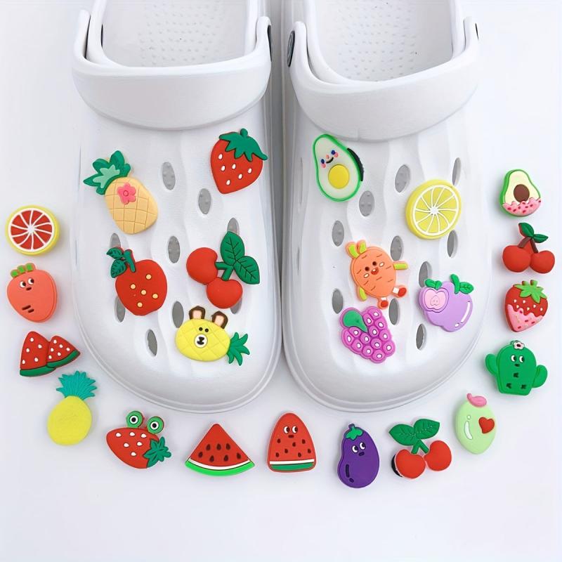 24pcs Strawberry Watermelon Shoe Charm Set Resin Shoe Buckle DIY Accessories