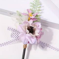 Simulation Flower Hairpin Wooden Hair Stick Ponytail Holder Hair Accessories