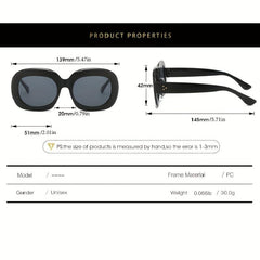 Y2K Large Oval Sunglasses Vintage Jelly UV400 Sun Shades Summer Beach