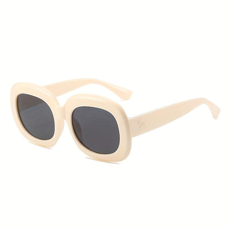 Y2K Large Oval Sunglasses Vintage Jelly UV400 Sun Shades Summer Beach