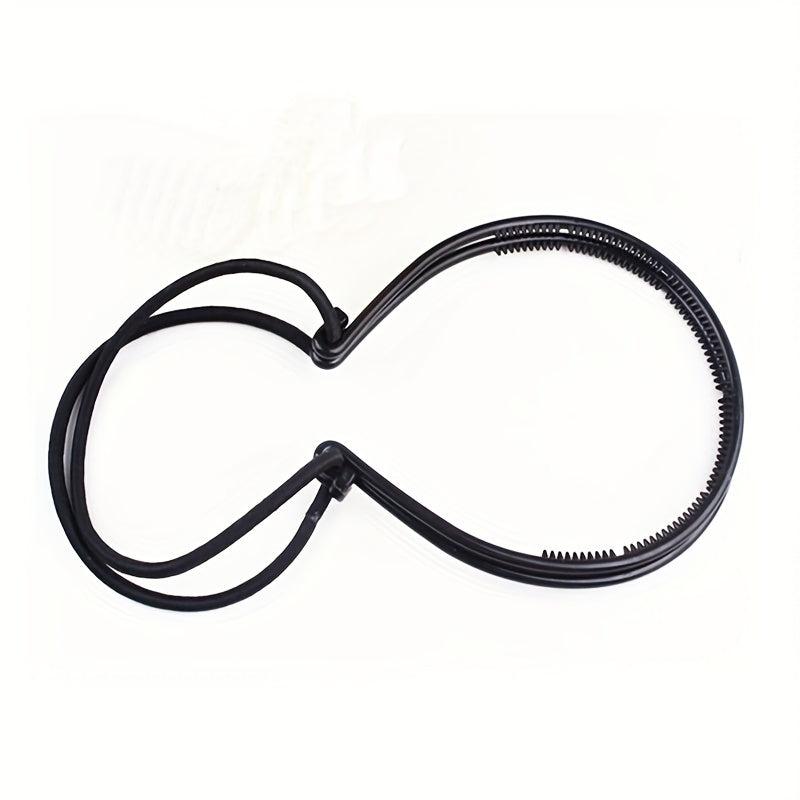 Double Layered Hair Band With Adjustable Rubber Cord