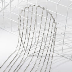 Silvery Tassel Rhinestone Hairband Metal Headband Bridal Wedding Party Favor