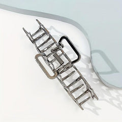 Hollow Star Metal Hair Claw Clip Silver Non Slip Strong Hold Grip Hair Jaw Clip