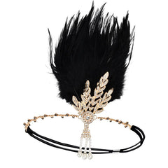 Vintage Flapper Headpiece Faux Feather Headband 20's Hair Accessories