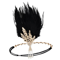 Vintage Flapper Headpiece Faux Feather Headband 20's Hair Accessories