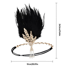 Vintage Flapper Headpiece Faux Feather Headband 20's Hair Accessories