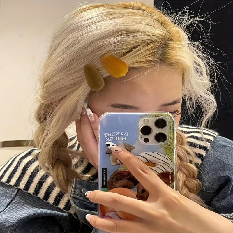 2pcs Acetate Hair Clip French Barrette Side Clip Bangs Clip