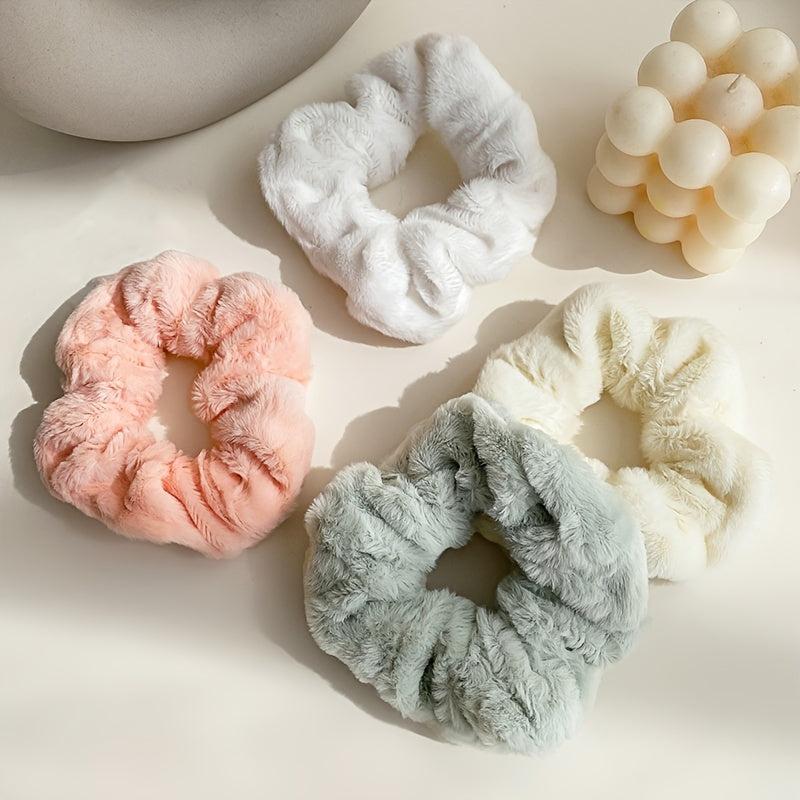 Solid Colors Velvet Scrunchies Soft Hair Ties Ponytail Holders
