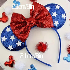 Independence Sequin Star Headband Mouse Ears Bow Hair Band