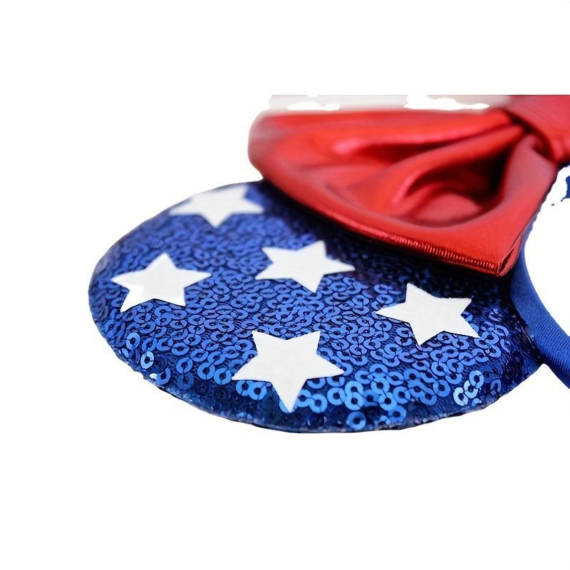 Independence Sequin Star Headband Mouse Ears Bow Hair Band