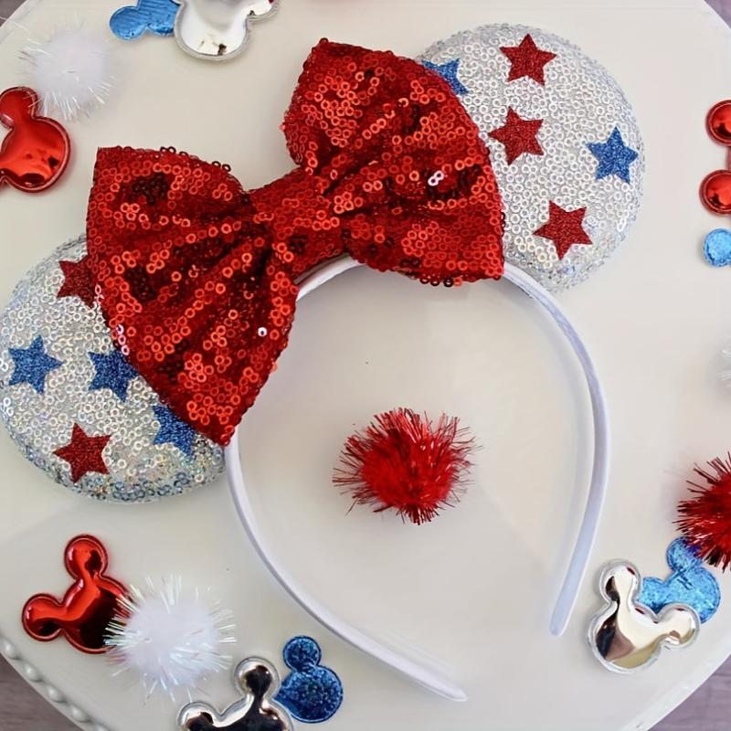 Independence Sequin Star Headband Mouse Ears Bow Hair Band