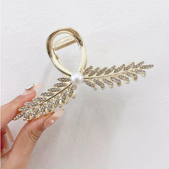 4pcs Rhinestone Wave Hair Claw Ponytail Holder for Women