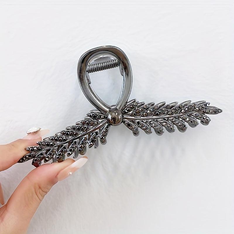 4pcs Rhinestone Wave Hair Claw Ponytail Holder for Women