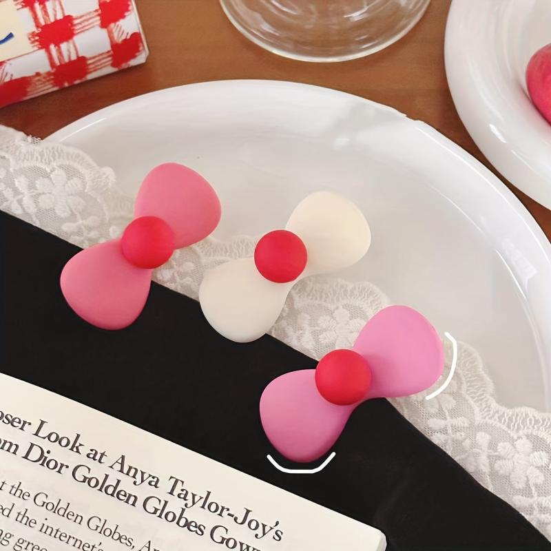 Cartoon Bow Decor Hair Clip Barrette Headwear Hair Styling Accessory